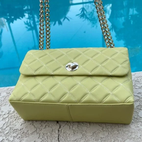 Kate Spade Natalia Smooth Leather Medium Flap Shoulder Bag Frosty Lime - Picture 7 of 16